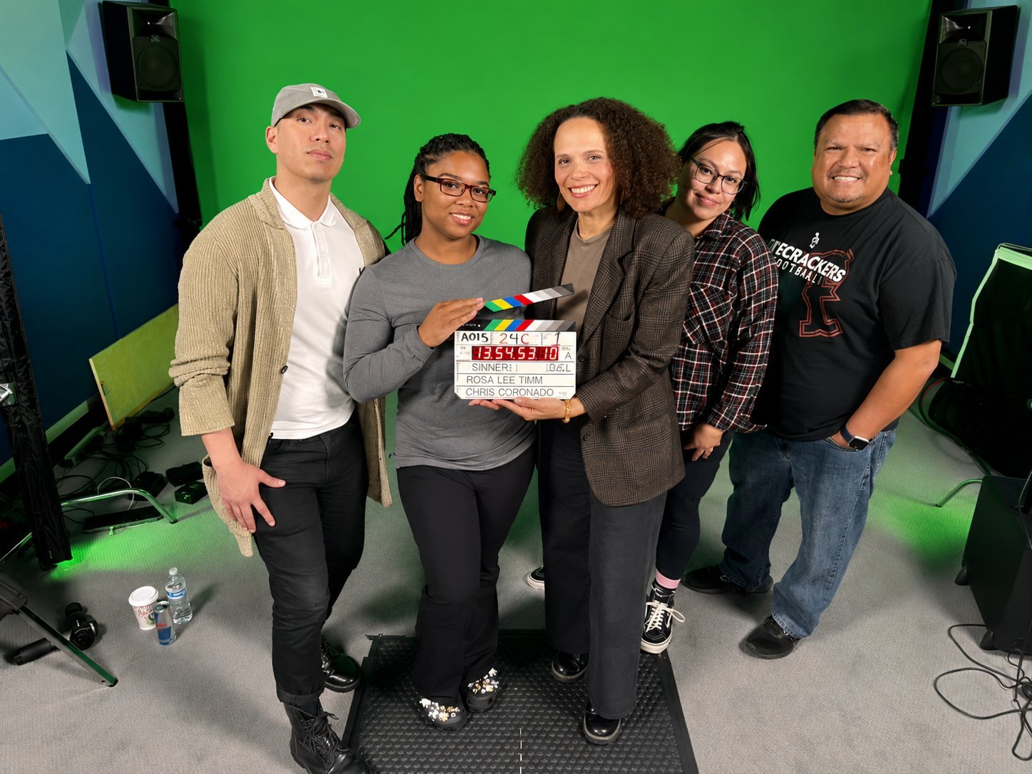 Rosa Lee Timm on the production set of Sinners with the crew